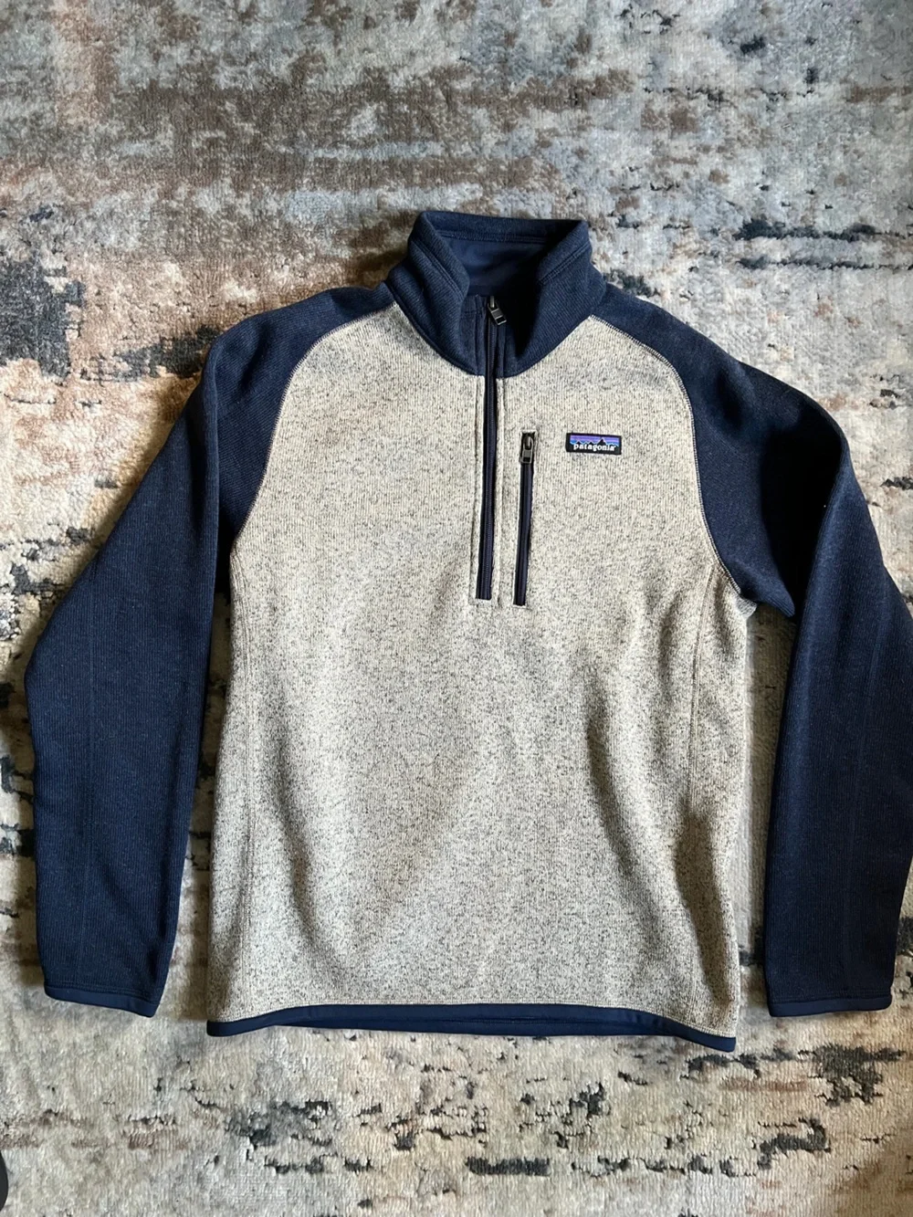 Patagonia Synchilla Men's Zip Pullover - Navy & Gray